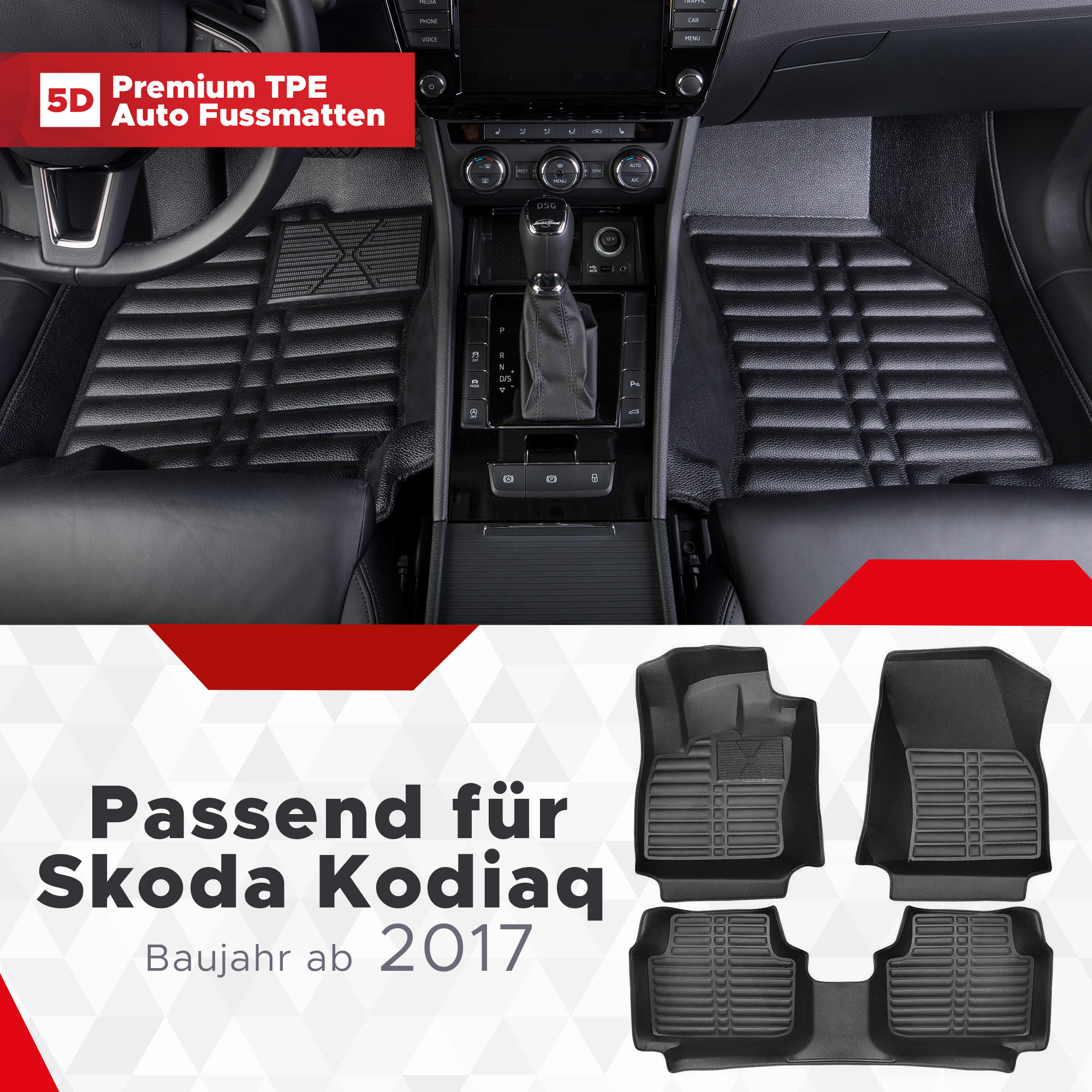 Skoda - Tapis de sol textile Prestige - double nubuck